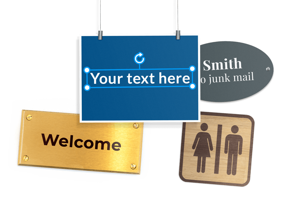Design personalised Signs and Plaques online Custom Signage UK